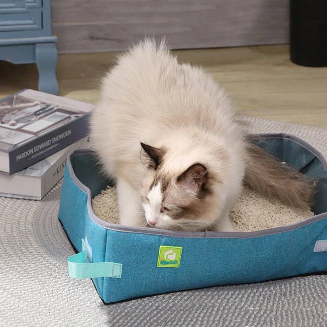 Bac à Litière Chat - NomadLiti™ - Bleu - Bien etre felin