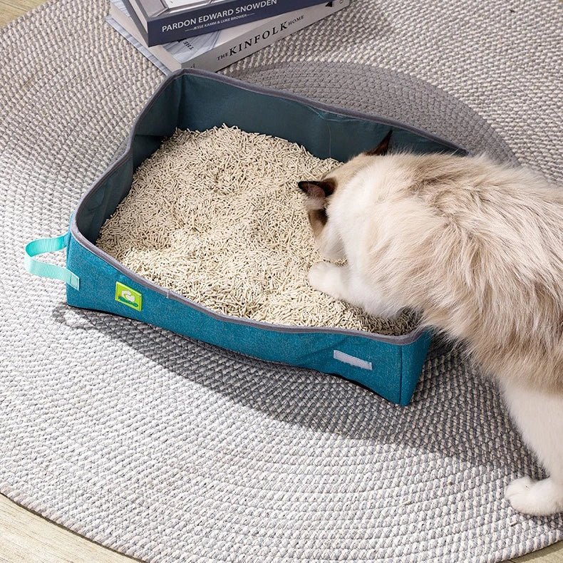 Bac à Litière Chat - NomadLiti™ - Bleu - Bien etre felin