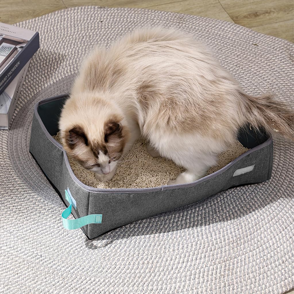 Bac à Litière Chat - NomadLiti™ - Gris - Bien etre felin