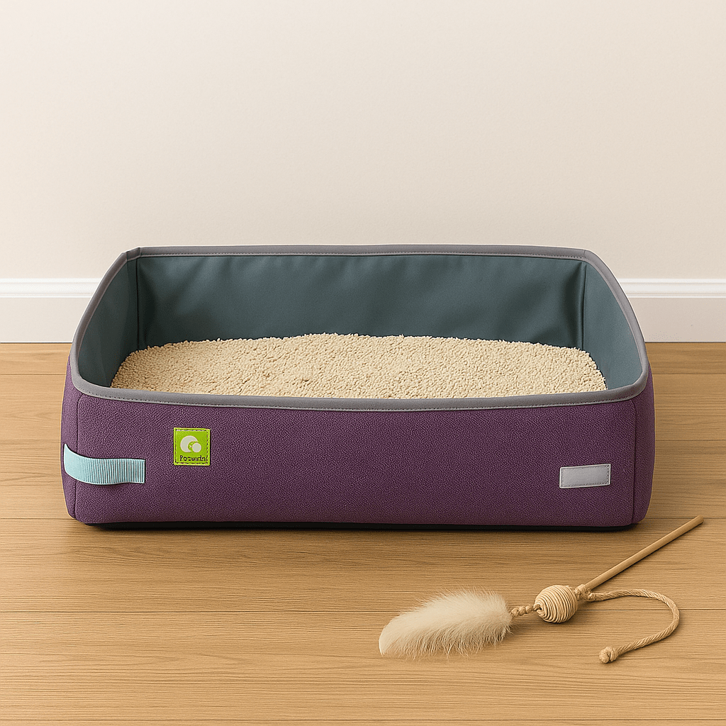 Bac à Litière Chat - NomadLiti™ - Violet - Bien etre felin