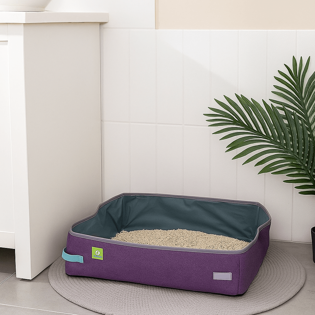 Bac à Litière Chat - NomadLiti™ - Violet - Bien etre felin