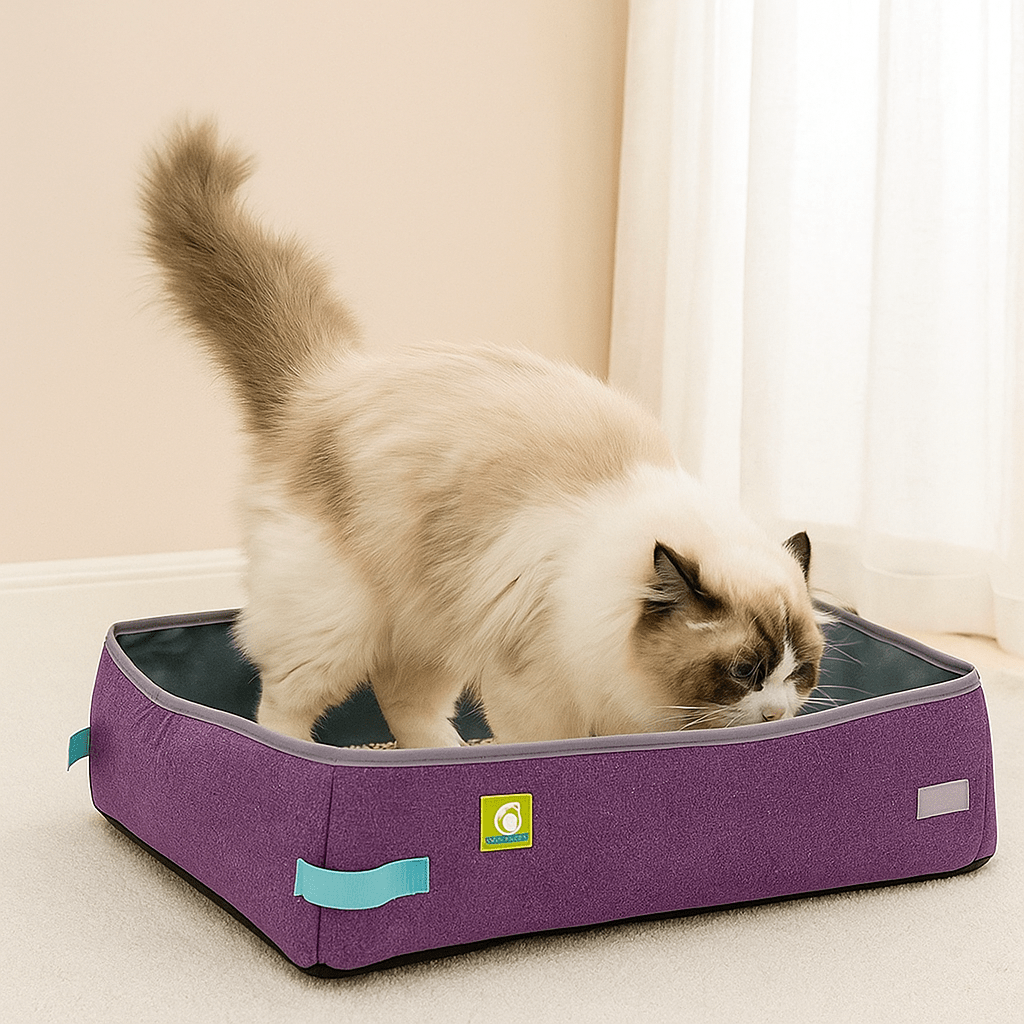 Bac à Litière Chat - NomadLiti™ - Violet - Bien etre felin
