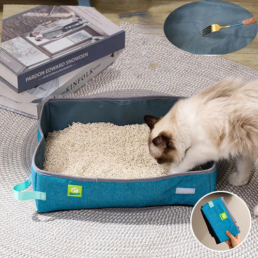 Bac à Litière Chat - NomadLiti™ - Bleu - Bien etre felin