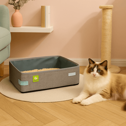 Bac à Litière Chat - NomadLiti™ - Gris - Bien etre felin